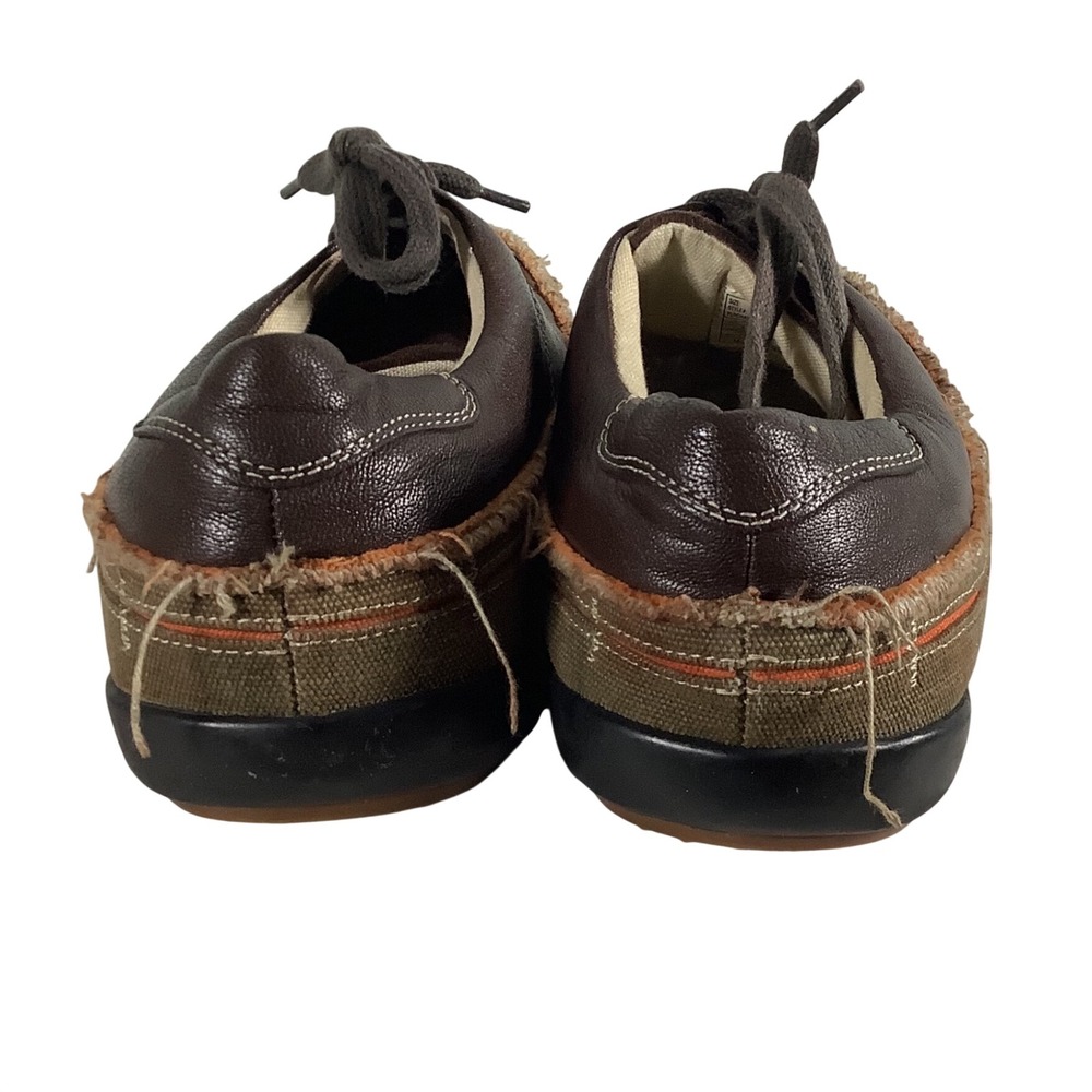 Kenneth Cole Reaction Mens Brown Leather Canvas Distressed Sneakers Size 14 - Picture 3 of 9